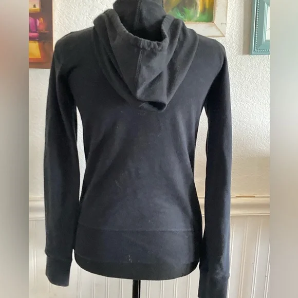 Lucky Brand Embroidered Black Zip-up Hoodie with Peace Symbol XS - Picture 7 of 8